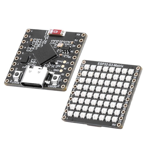 2PCS ESP32-S3-Matrix Development Board Onboard 8x8 RGB LED Matrix QMI8658C Attitude Sensor WIFI  Type-C