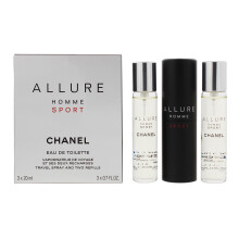 Chanel Allure Homme Sport Travel Spray With Refills Eau de Toilette 3 x 20ml