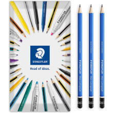 (5B) STAEDTLER 100 Lumograph Graphite Pencils Pack of 3