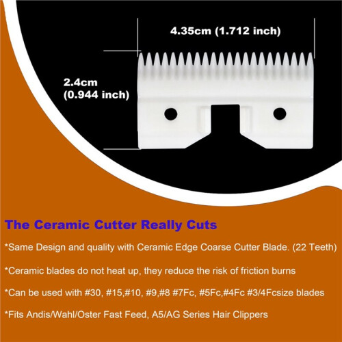 10Pcs 22 Teeth Ceramic Coarse Pet Replacement Blade Cutter for ,  A5 and Walh  Series 2