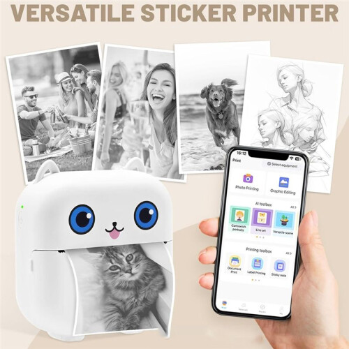 Portable  Thermal Inkless Label Maker Printer  Sticker Printer 2
