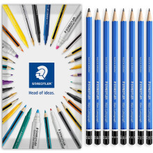 (6B, 4B, 2B, B, HB, H, 2H, 4H) STAEDTLER 100 Lumograph Graphite Pencils Pack of 8