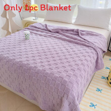 (Purple, 150x200cm) Plaid Flannel Pattern Blanket With Soft Touch For Office Nap Air Conditioner Coverage