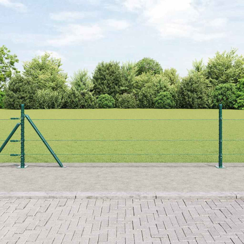 Vidaxl Welded Wire Fence With Concrete Base 50 X 0.5 M (W X H)