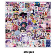 (Style B)Kpop Demon Hunters Sticker Set Y2k Aesthetic Art Funny Decals For Suitcases Huntr X Saja Kpdh Boys