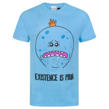 (S, Blue) Rick And Morty Mens Meeseeks Existence Is Pain T-Shirt
