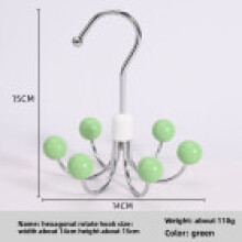 (Green)Modern Minimalist Stainless Steel Multipurpose Tie Hook With Rotatable Sixclaw Design For Closet Organization