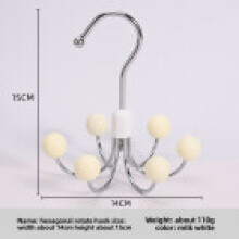 (Ivory)Modern Minimalist Stainless Steel Multipurpose Tie Hook With Rotatable Sixclaw Design For Closet Organization