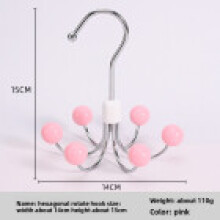 (Pink)Modern Minimalist Stainless Steel Multipurpose Tie Hook With Rotatable Sixclaw Design For Closet Organization