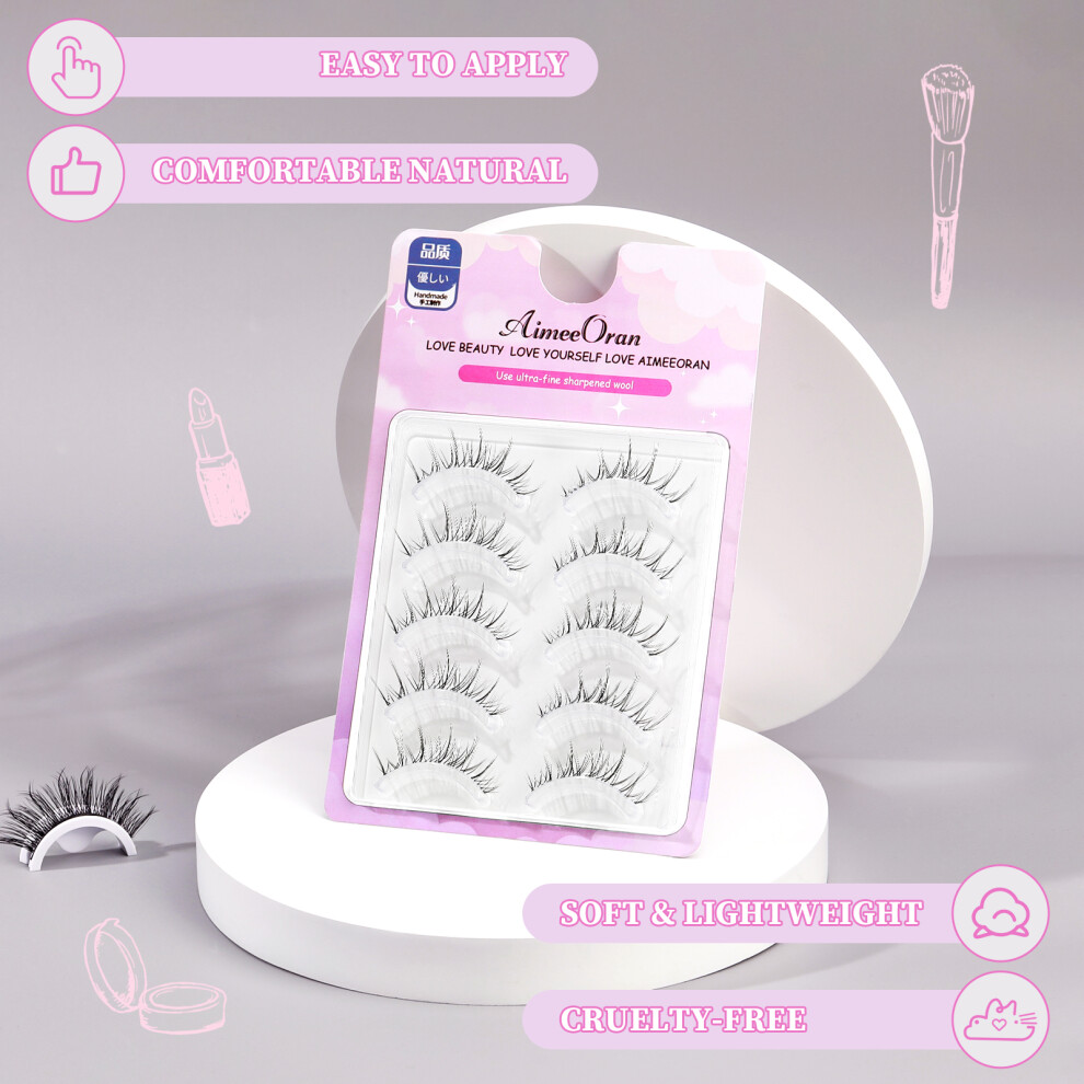 Phui-Pet-Supplies 3D False Eyelashes 5-Pack For Party & Cosplay