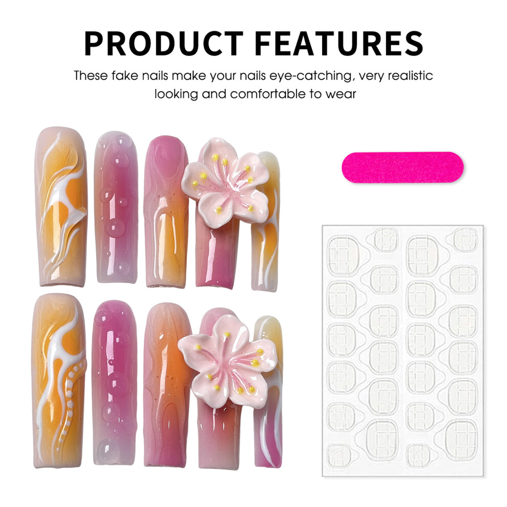 Dcph-Clothing (S) Lightweight Gradient Fake Nails For Salon