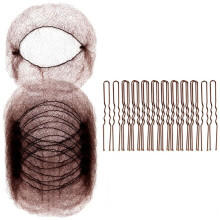 50PCS Mesh Hair  and 100PCS U Shaped ,Hair  for Food Service Workers, Hair  for Women and Men Brown