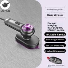 (Gray UK)Foldable Handheld Steamer With Quick Heating For Travel And Home Use Garment