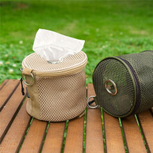Outdoor-Camping-Taschentuchbox, Rollenpapier-Aufbewahrungstasche mit Haken, Tragbarer Taschentuchhalter - ArmeegrüN