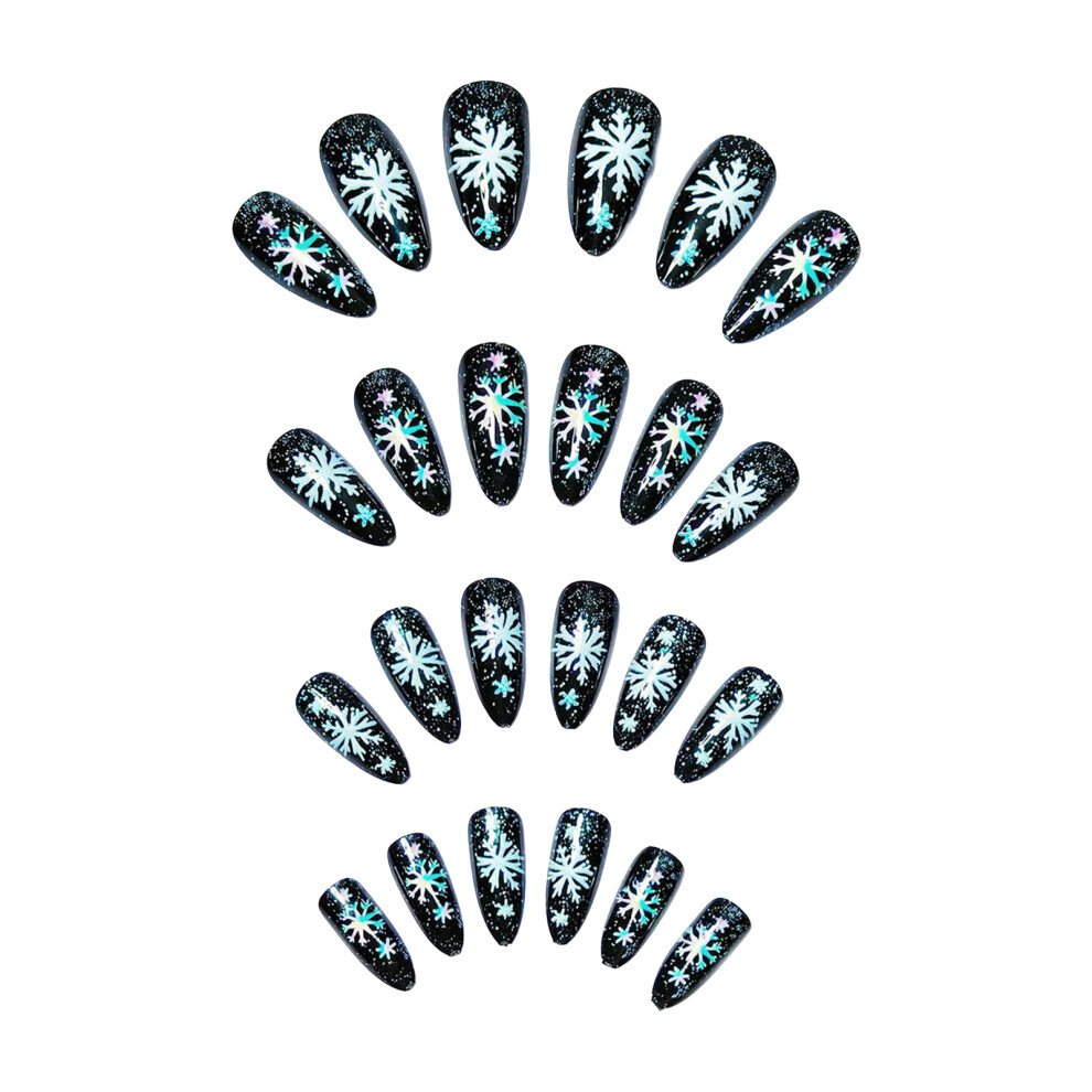 Reach-Tools 24Pcs Snowflake Press-On Nails For Party & Daily