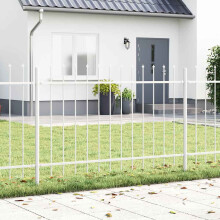 vidaXL Garden Fence 4 pcs White 6.8 x 1 m Powder-coated Steel