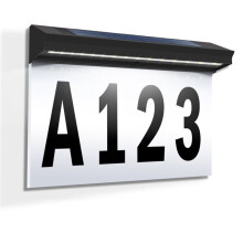 Numéros de Maison Solaires pour Éclairage Extérieur, Plaque D'Adresse Lumineuse à LED pour Jardin, Fixation Murale ou au