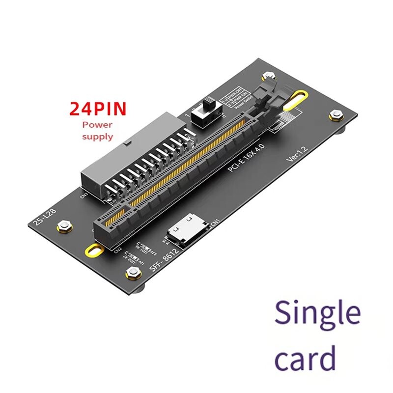 Sff Riser NVME to PCIE4.0 GPU Riser Card with ATX 24Pin Power Supply for M.2 NVME ...
