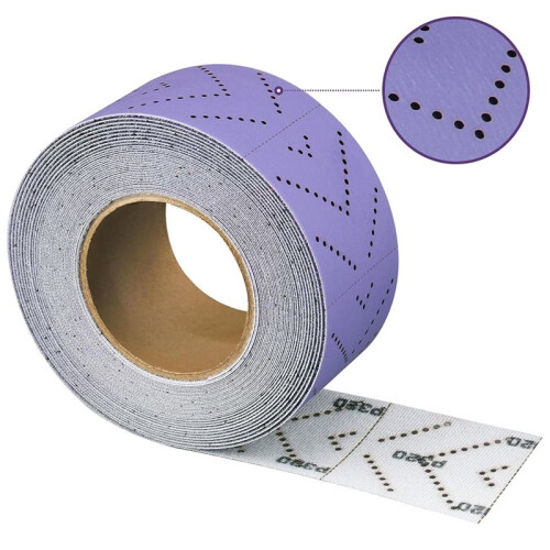Ceramic 80 Grit Sandpaper Roll, 2-3/4" X 13 Yard, Hook & Loop Multi-Hole Continuous Roll 2