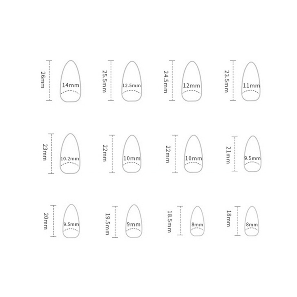 Reach-Tools 3D Flower Fake Nails - Shiny Almond Diy Manicure Kit