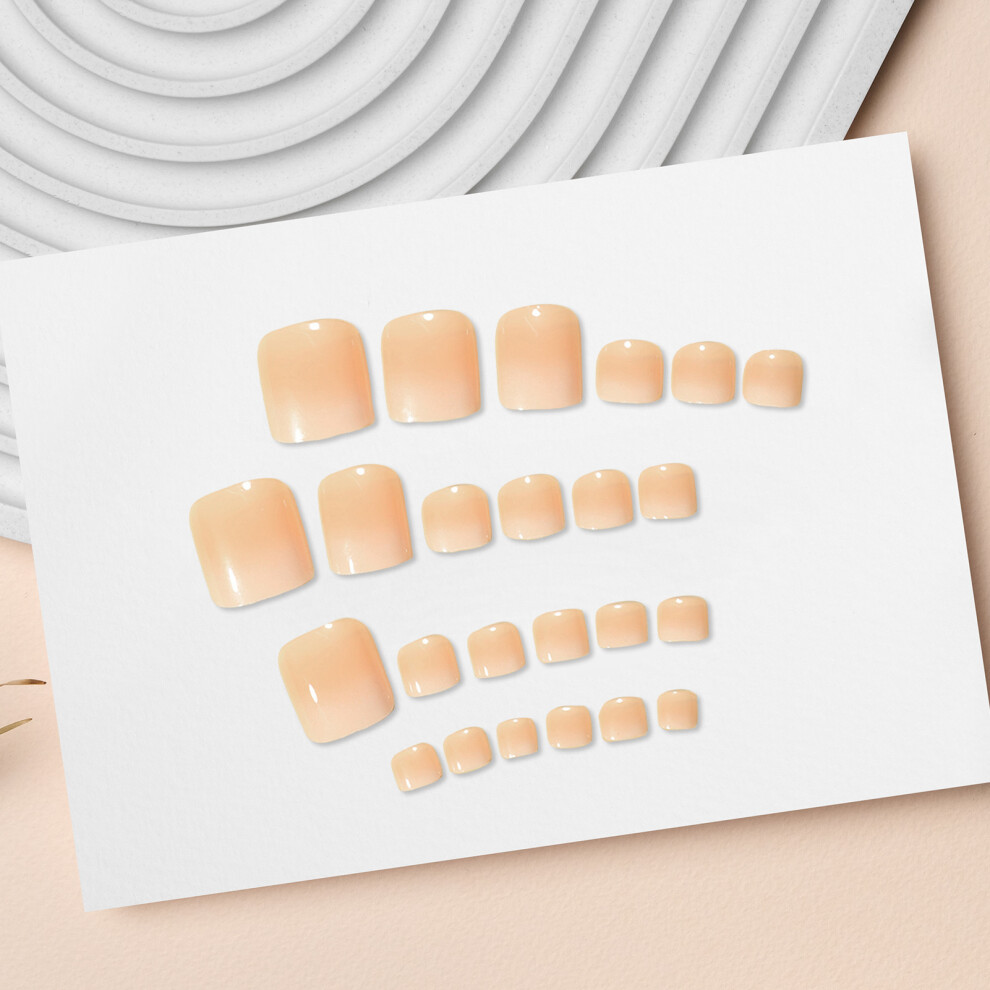 Hue-Grain Orange Gradient False Nails - Reusable & Charming