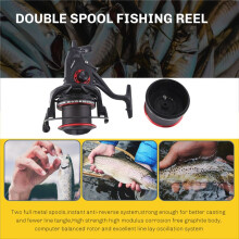 Coonor Nfr9000+8000 Double Spool Fishing Reel 12+1 Bb 4.6:1 Fishing Reel Folding Left/Right Handle Fishing Reel