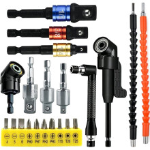 Kit D'Accessoires de Tournevis à Angle Droit 105 - Adaptateur de Perceuse à Angle et Adaptateur à Angle Droit pour Tournevis Sans Fil