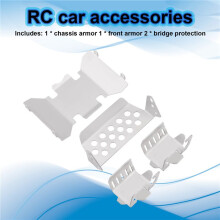 Stainless Steel Front Bumper Lower + Axle + Gearbox Mount Protection Skid Plate Set for 1/10 RC Crawler AXIAL SCX10 II 90046 90047 90060