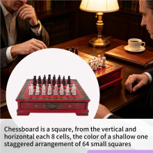 32Pcs/Set Wooden Table Chess Chinese Chess Games Resin Vintage Collectibles Gift Chessman Christmas Birthday Premium Gifts Entertainment Board Game