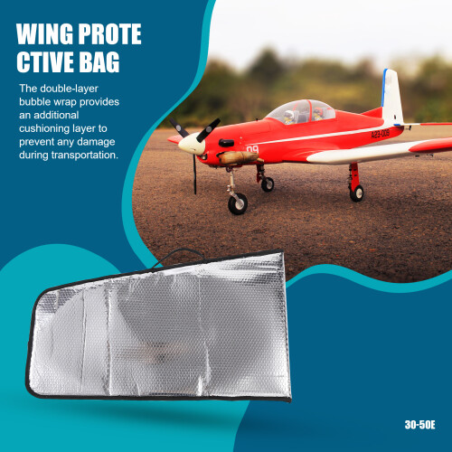 Bubble Layer Protection Wing Tote Bag Double Layer Bubble Wing Bag Protective Casing for RC Model Airplane 30-50E 2