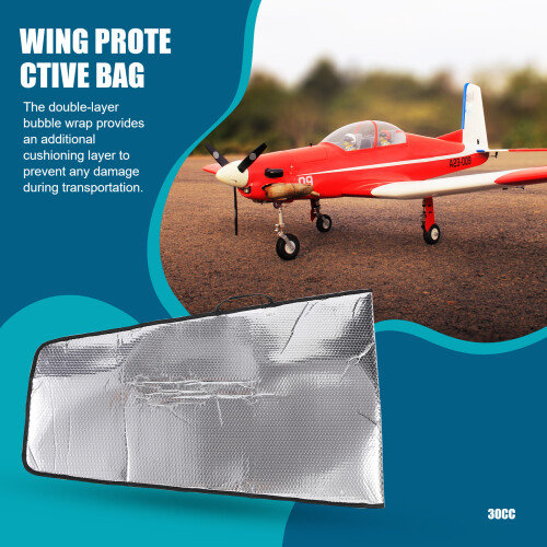 Bubble Layer Protection Wing Tote Bag Double Layer Bubble Wing Bag Protective Casing for RC Model Airplane 30CC 1
