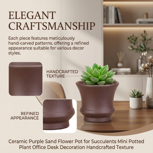 (A) Handcrafted Ceramic Mini Succulent Pot Desk Decor 2