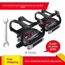 Spd Pedals For Spin Bike With Toe Cages For Shimano Clip Pedals Indoor Exercise Cycling Platform Pedals