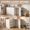 Homcom HOMCOM Vanity Table with 3-Tier Shelf and 6 Drawers, White 4