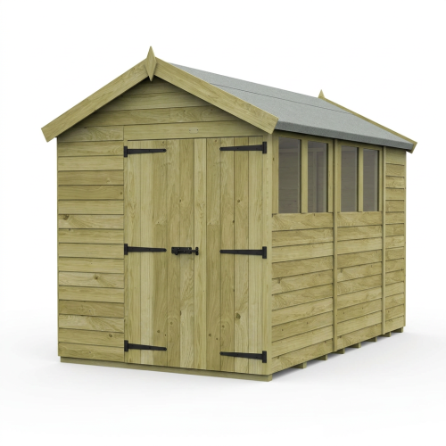 7 x 11 Apex Shed Tanalised (Double Door, With Windows) 1