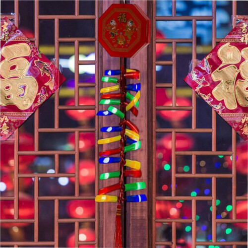 2X Electronic Firework Handheld Firecracker Decoration with Sound Oriental Pendant Traditional Chinese 2