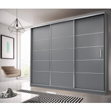 (250CM, Grey) FH LEXUS Modern Sliding Door Wardrobe