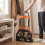 Homcom HOMCOM Heavy Duty Foldable Trolley on Wheels, Black and Orange 9