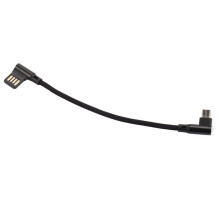 2pcs 15cm Micro- USB 5Pin Right Angle to Left Right Angle 90 Degree USB 2.0 Dual Elbow Data Charging Cable