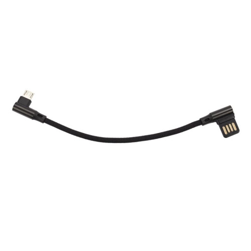 2pcs 15cm Micro- USB 5Pin Right Angle to Left Right Angle 90 Degree USB 2.0 Dual Elbow Data Charging Cable 2