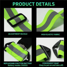 LED Running Vest,LED High Visibility Reflective Vest Safety Vest with 4 Reflective Bands for Cycling Jogging Running