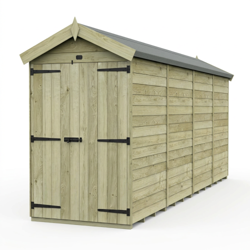 4 x 15 Apex Shed Tanalised (Double Door, No Windows) 1
