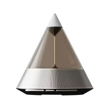 Lampe D'Ambiance D'Aromathérapie, Haut-Parleur , Lumière Quantique, Son Hi-Fi Sans Fil Stéréo avec Caisson de Basses, Argentée