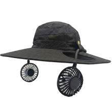 Chapeau Rafraîchissant à Énergie Solaire pour les Amateurs de Plein Air : Équipement avec Ventilateur Intégré et Protection Solaire, Noir