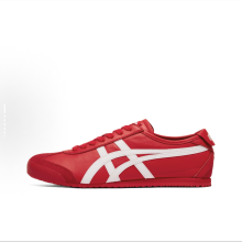 (Red/White, EU44) Tiger MEXICO 66 Classic Casual Shoes Unisex Leather