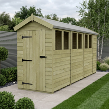4 x 15 Apex Shed Tanalised (Single Door, With Windows)