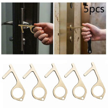 (5pcs)Contactless Safety Door Opener Safety Protection No Touch Alloy Key Tool Opener