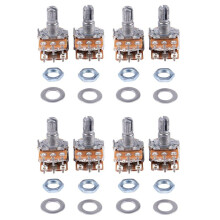 8 Pcs B50K 50K Ohm 6 Terminals Dual Linear Rotary Taper Potentiometers