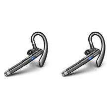 2X Wireless Headset Hands Free Single Ear Headphone Noise Cancelling Microphone for Office/Driving A