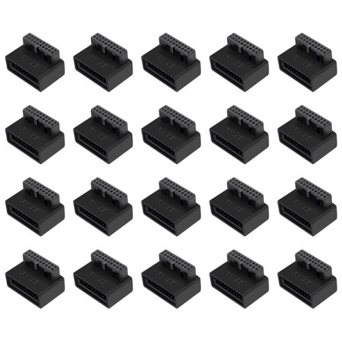 20X PH19B USB 3.0 Internal Header USB3.0 19/20P Socket 90 Degree Adapter Converter for Computer Motherboard